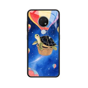 Nokia 6.2 Hülle und die entspannte Schildkröte im Heißluftballon unter dem Sternenhimmel