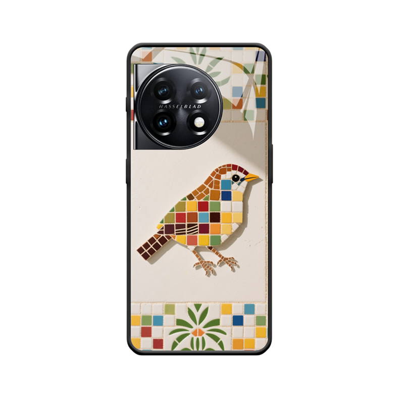 Kunstmosaik-Drossel mit OnePlus 11 Hülle