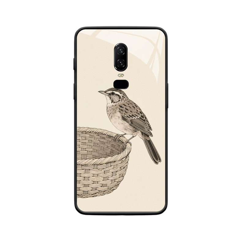 Tuschmalerei-Drossel und OnePlus 6 Hülle