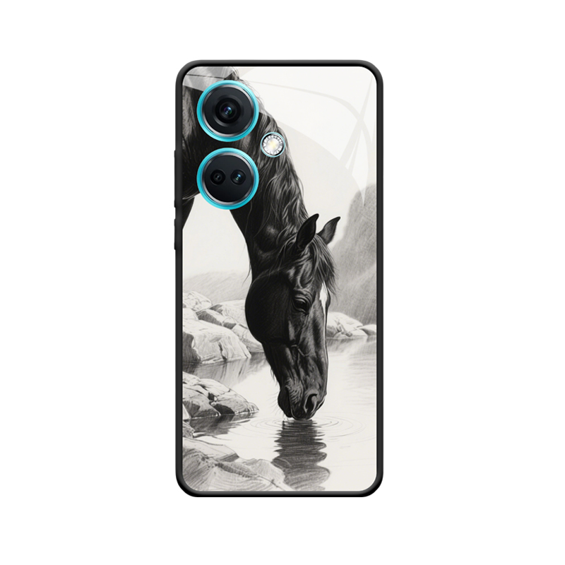 Die elegante schwarze Pferd und die ruhige Verschmelzung mit der OnePlus Nord CE 3 Hülle