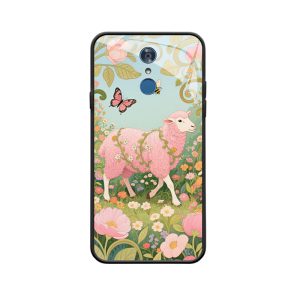 LG Q7+ Hülle und das Schaf im Frühlingsblumenmeer