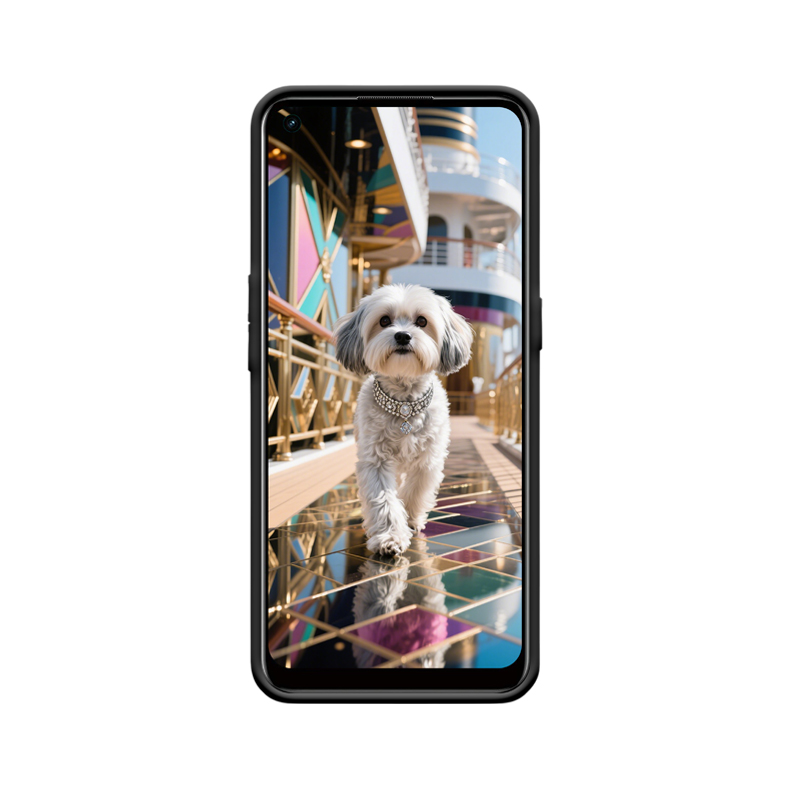OPPO A53 Hülle mit einem eleganten Hund auf einem Kreuzfahrtschiff – Bild 2