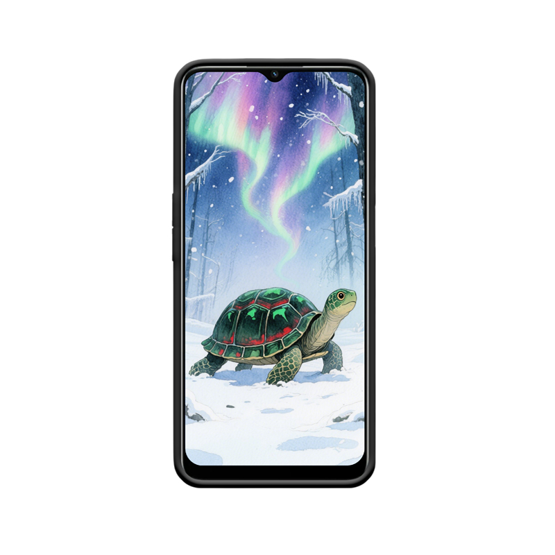 OPPO A54s Hülle mit einer Schildkröte im traumhaften Polarlicht – Bild 2