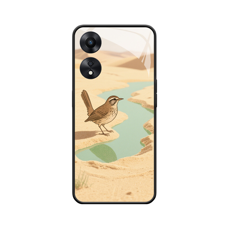 Lebendigkeit in der Wüste Die Harmonie von Drossel und OPPO A78 Hülle