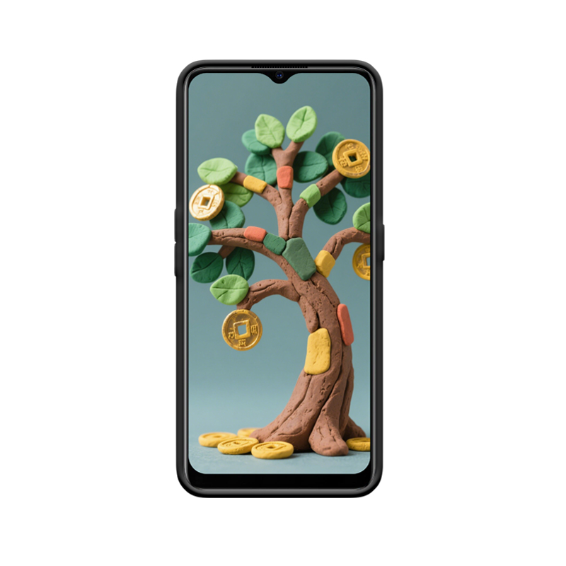 Niedlicher Moneytree aus Ton und die Erwartung des Reichtums des OPPO A9 – Bild 2