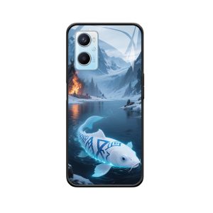 Mystischer Koi und OPPO A96 Hülle in winterlicher Vitalität