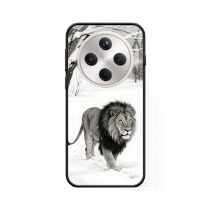 Der Löwe und OPPO Find X8 Hülle die Majestät im Schnee