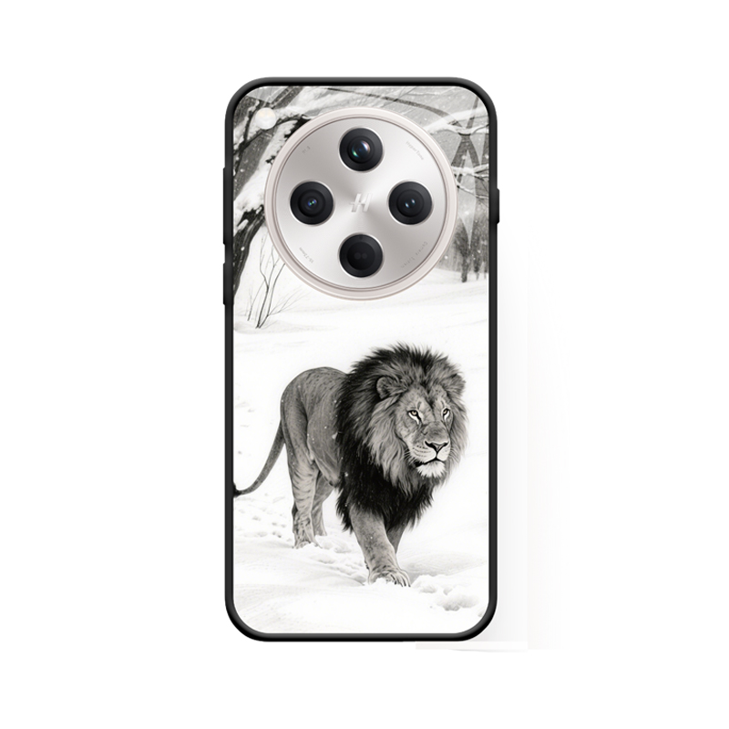 Der Löwe und OPPO Find X8 Hülle die Majestät im Schnee