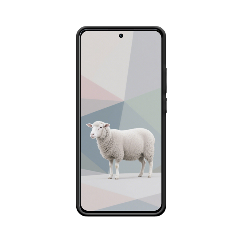 OPPO Reno11 F 5G Hülle Weißes Schaf im Geometriehintergrund – Bild 2