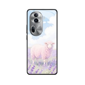 OPPO Reno11 Pro 5G Hülle Zarte Schaf im Lavendelfeld