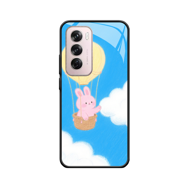 Der Hase und OPPO Reno12 5G Hülle der fröhliche Flug am blauen Himmel