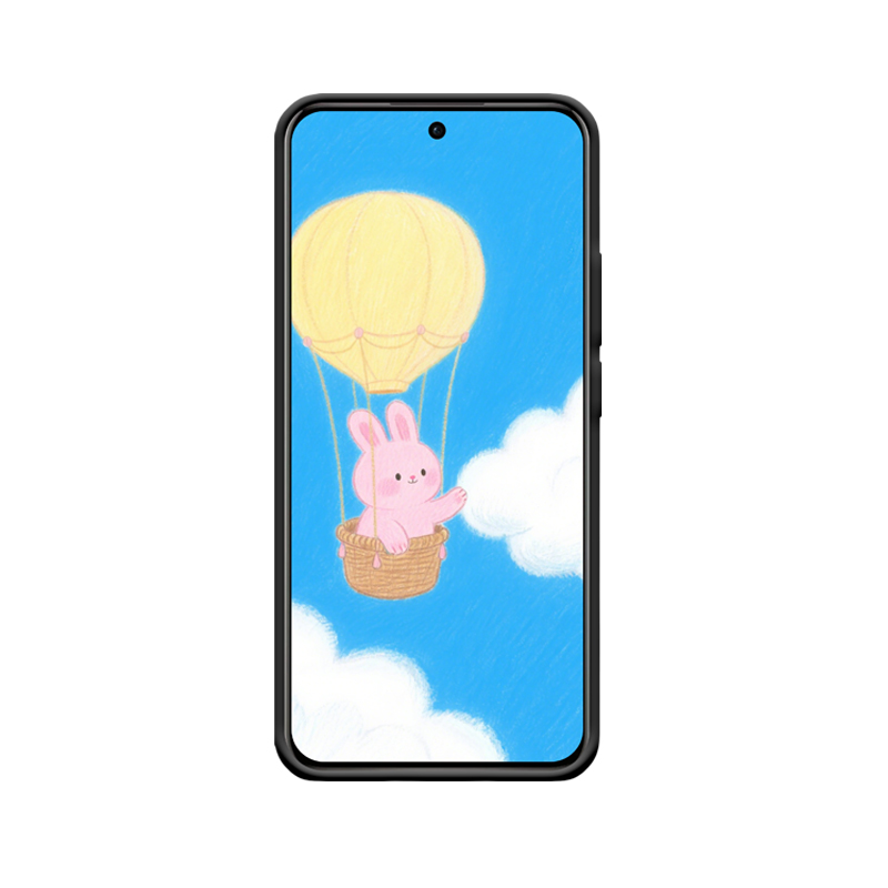 Der Hase und OPPO Reno12 5G Hülle der fröhliche Flug am blauen Himmel – Bild 2