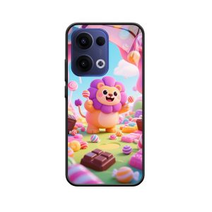 Der Cartoonlöwe und OPPO Reno13 5G Hülle im Süßigkeitenparadies