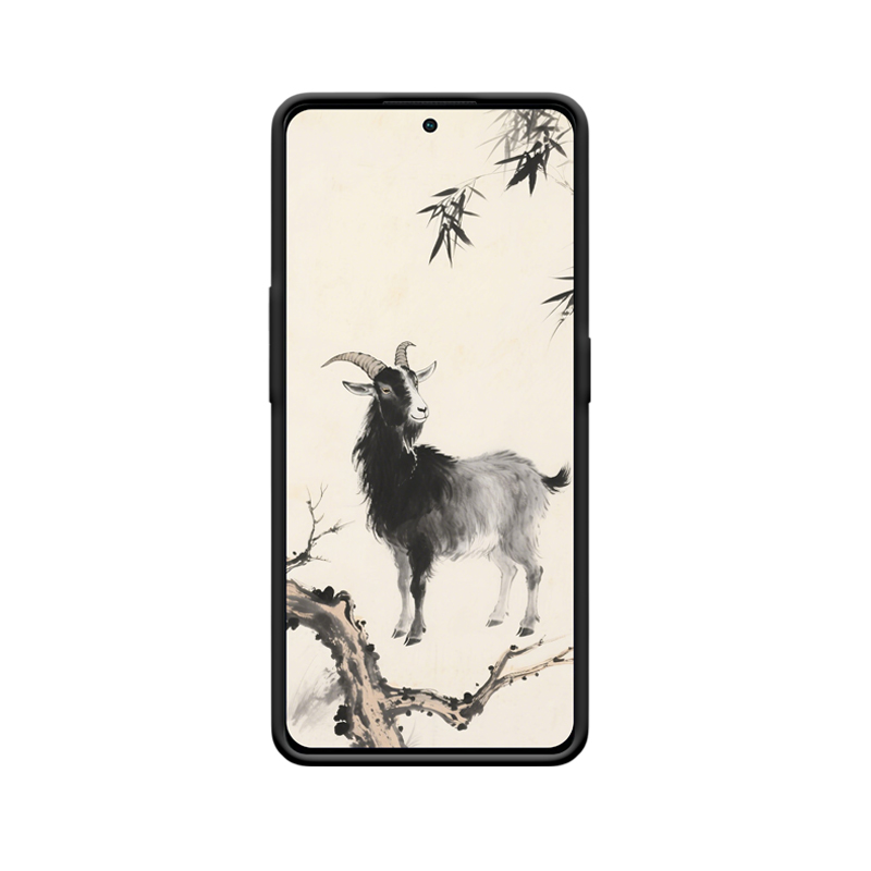 OPPO Reno8 5G Hülle Ziege in chinesischer Tuschemalerei – Bild 2