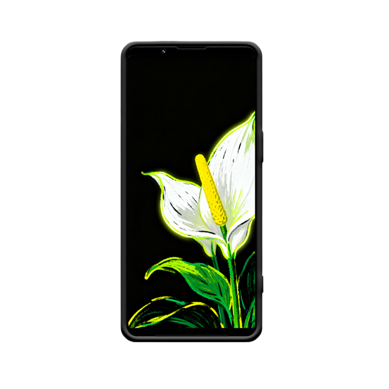 Die einzigartige Anziehungskraft des Spathiphyllum und des Sony Xperia 1 auf schwarzem Hintergrund – Bild 2