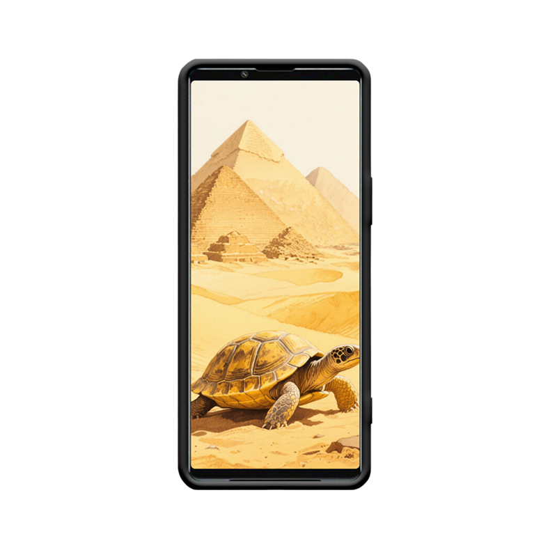 Die historische Verbindung von der Schildkröte und dem Sony Xperia 5 III in der Wüste – Bild 2