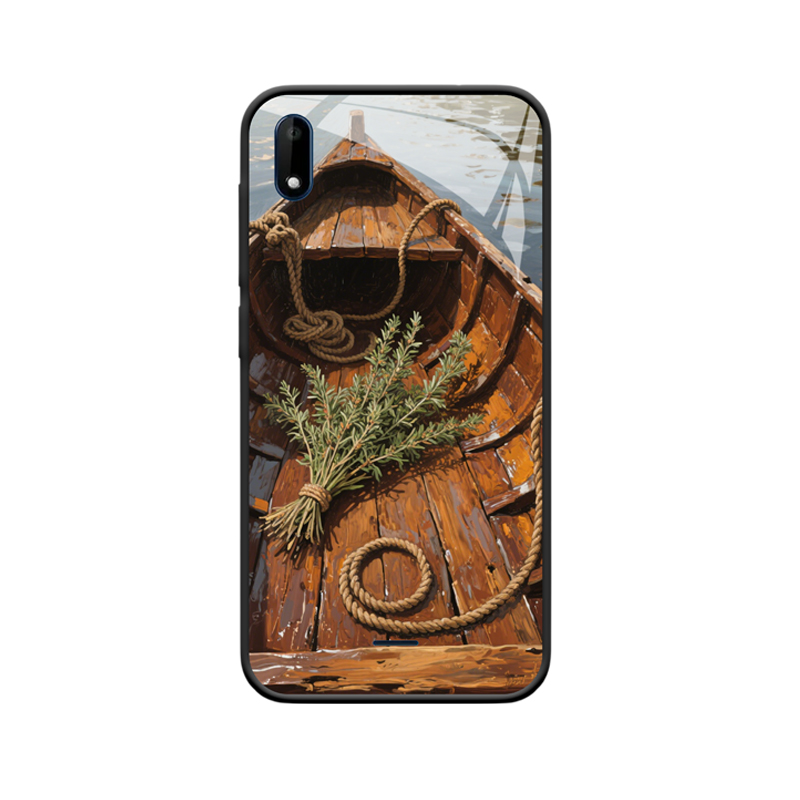 Wiko SUNNY4 Hülle auf dem alten Holzboot mit dem Duft der Beifuß