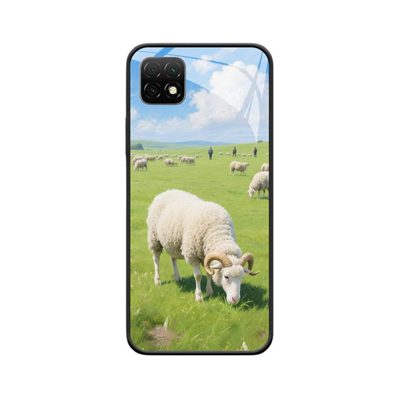Das Schaf und die WIKO T3 Hülle leben harmonisch in der ruhigen Prärie